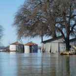 A flooded farm in California's Central Valley in February 2017. Photo by Erica Gies.